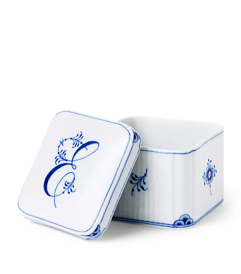 Royal Copenhagen porcelain alphabet bonbonniere, UK version