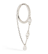 Harrods Persée White Gold and Diamond Drop Huggie Single Earring- Buy online at McGrocer