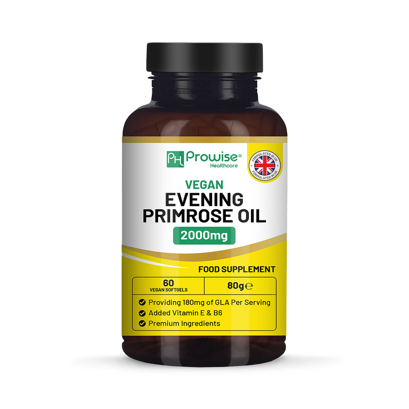 Prowise Healthcare evening primrose oil 2000mg 60 softgels, imported from the UK