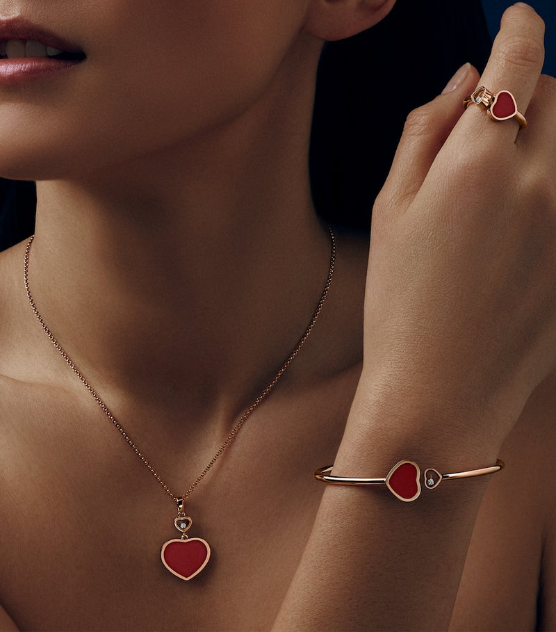 Chopard Happy Hearts ring rose gold diamond, imported from the UK