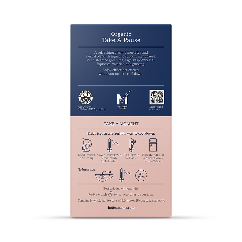 HotTea Mama Take A Pause Green Tea Raspberry Leaf Sage Liquorice Tea 14 Tea Bags