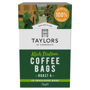 Taylors of Harrogate Rich Italian Enveloped Ground Coffee Bags 75g