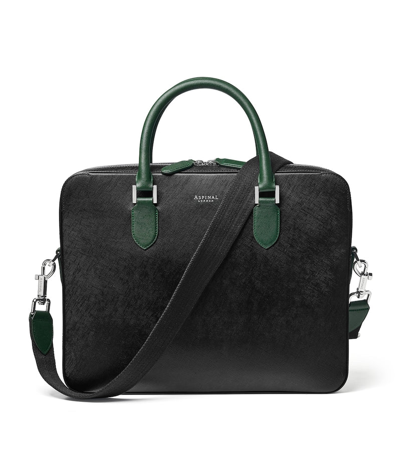 Aspinal of London slim leather Shield briefcase (British brand)