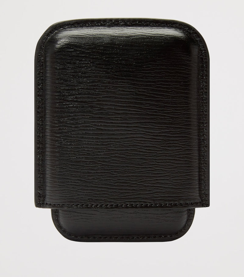 WOLF Leather W Moulded Card Holder compact design, imported from the UK