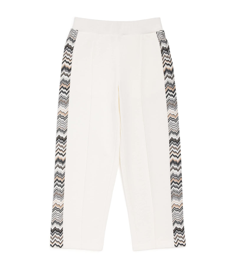 Missoni kids cotton zigzag-trim sweatpants 4-14 years, imported from the UK