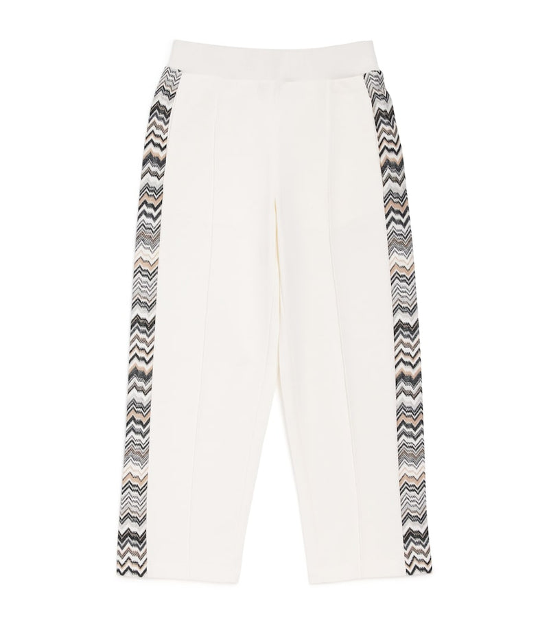 Missoni kids cotton zigzag-trim sweatpants 4-14 years, imported from the UK