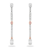 Boodles diamond drop earrings in platinum and rose gold - British product