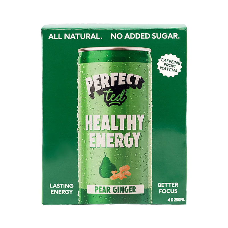 PerfectTed matcha energy drink pear ginger 4x250ml (British brand)