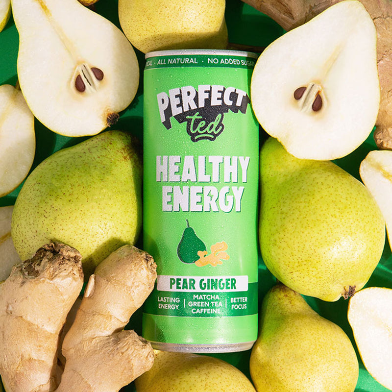 PerfectTed matcha energy drink pear ginger 4x250ml (British brand)