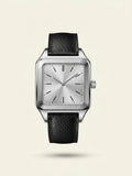 Cartier Santos-Dumont extra-large steel and leather mechanical watch, UK version