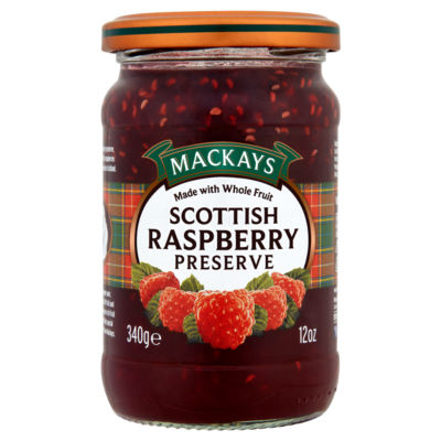 Mackay's raspberry preserve 340g, imported from the UK