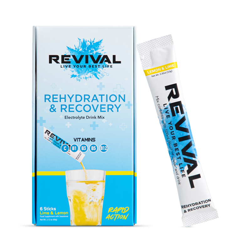 Revival Rehydration Recovery Lemon Lime sachets 6 pack (British brand)