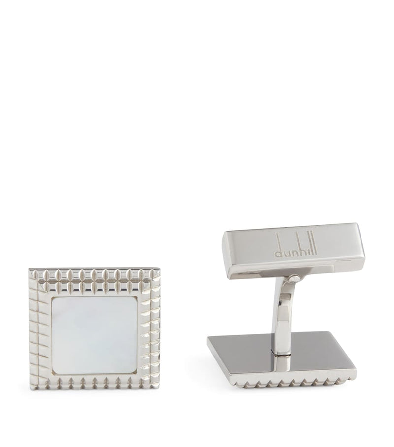 Dunhill sterling silver cufflinks with mother of pearl (British brand)