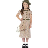 Smiffys Evacuee Girl Costume set including dress and accessories, UK version