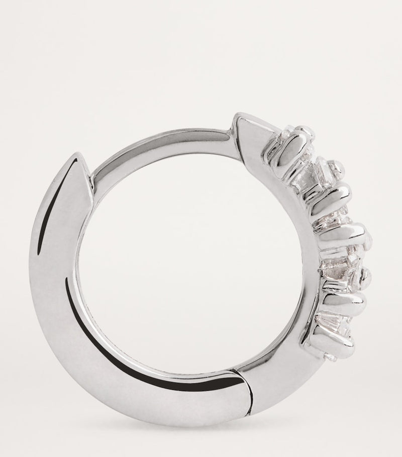 Suzanne Kalan white gold huggie earrings with diamonds 4mm, UK version