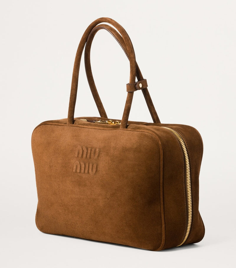 Miu Miu suede Beau top-handle bag in goat skin - British product