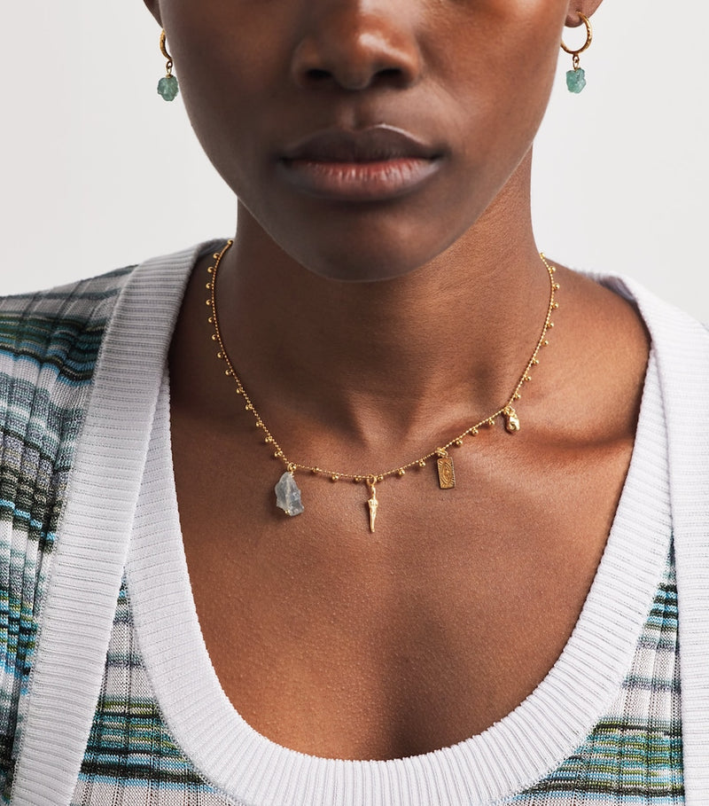 Hermina Athens gold-plated Olympos charm necklace, imported from the UK