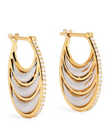 Harrods L'Atelier Nawbar Yellow Gold and Diamond Triple Bloop Moon N93 Hoop Earrings- Buy online at McGrocer