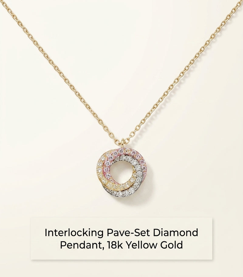 Cartier Trinity diamond necklace 36-40cm, imported from the UK