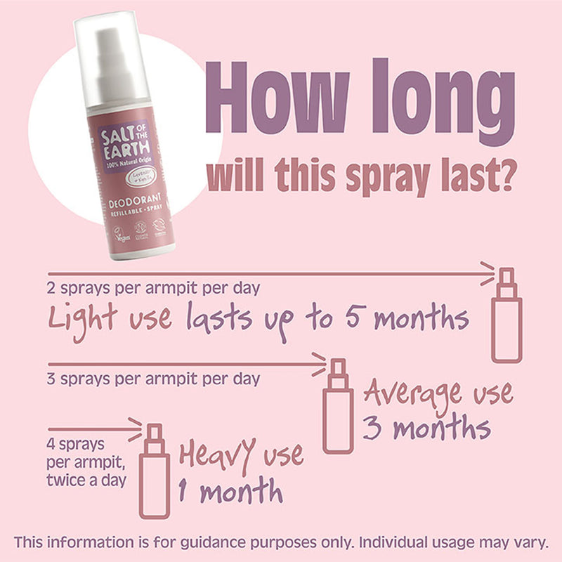 Salt of the Earth deodorant spray Lavender Vanilla 100ml, UK version
