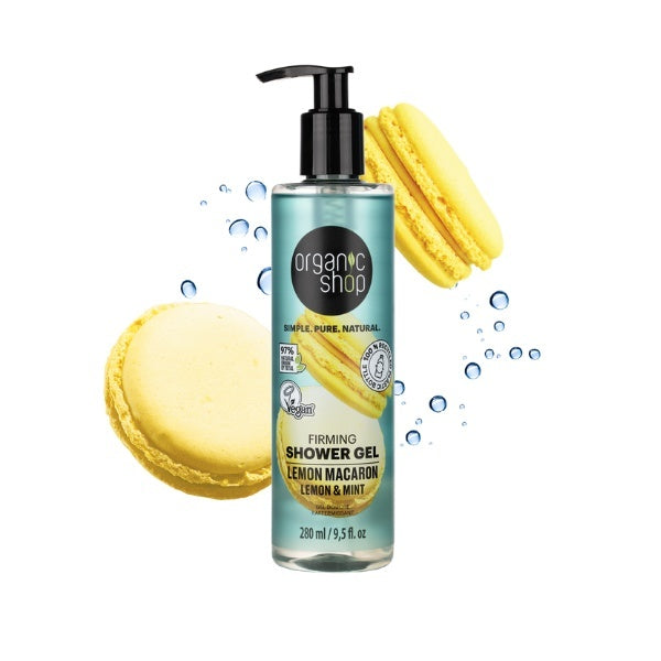 Organic Shop Firming Shower Gel Lemon Macaron 280ml, imported from the UK