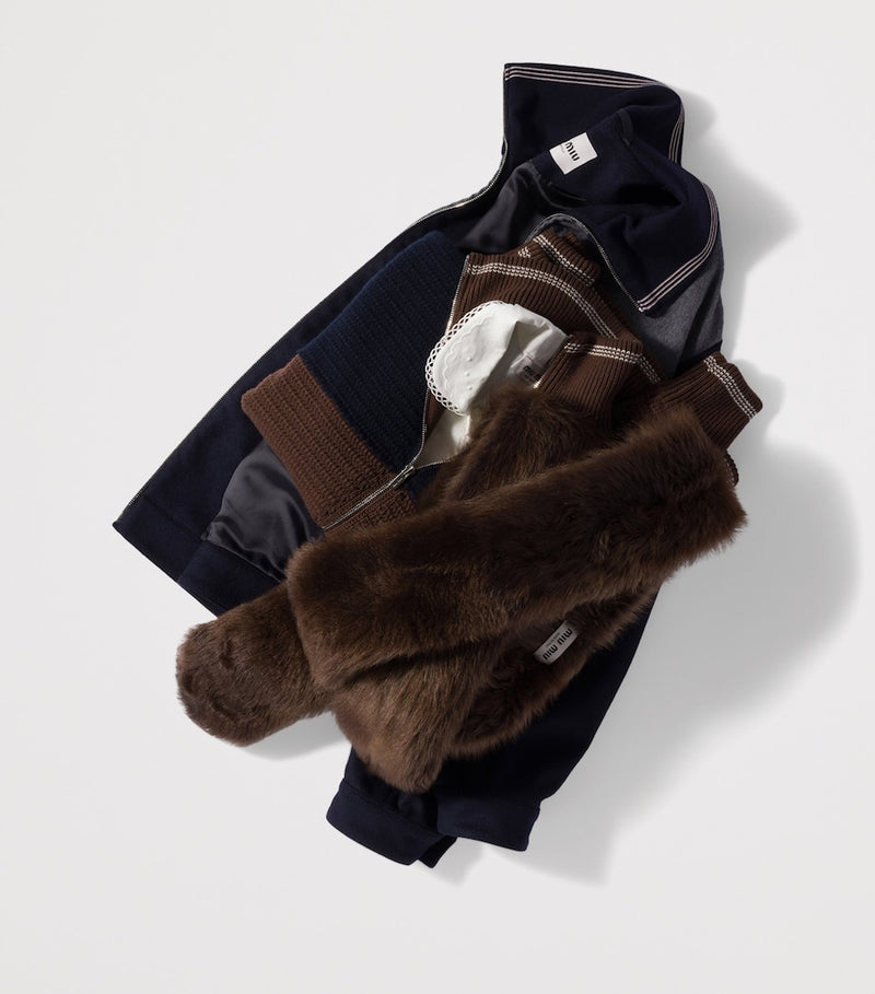 Miu Miu shearling stole Italian luxury wrap (British brand)