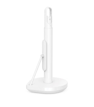 All-in-One Paper Towel Holder with Integrated Spray Pump and Tension Arm