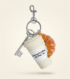 Balenciaga bag charm coffee cup with croissant 18cm, imported from the UK