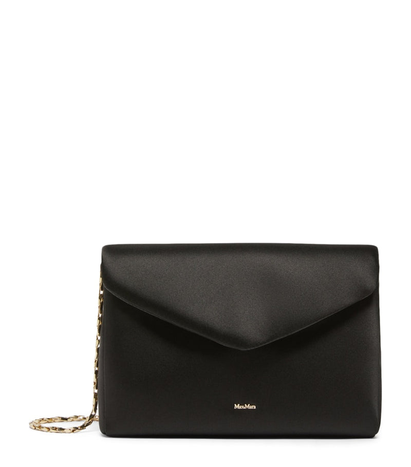 Max Mara satin clutch bag with chain strap, UK version