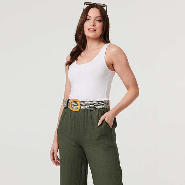 Izabel London zig zag texture statement buckle belt, UK version