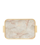 Kaymet anodised aluminium ribbed carry tray with white marble design, UK version