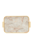 Kaymet anodised aluminium ribbed carry tray with white marble design, UK version