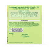 Organic Turmeric Ginger Lemon Herbal Tea 15 Tea Bags