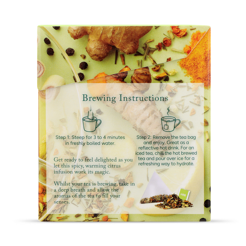 Organic Turmeric Ginger Lemon Herbal Tea 15 Tea Bags