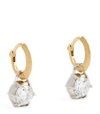 Jade Trau Sienna huggie earrings yellow gold and diamonds, UK version