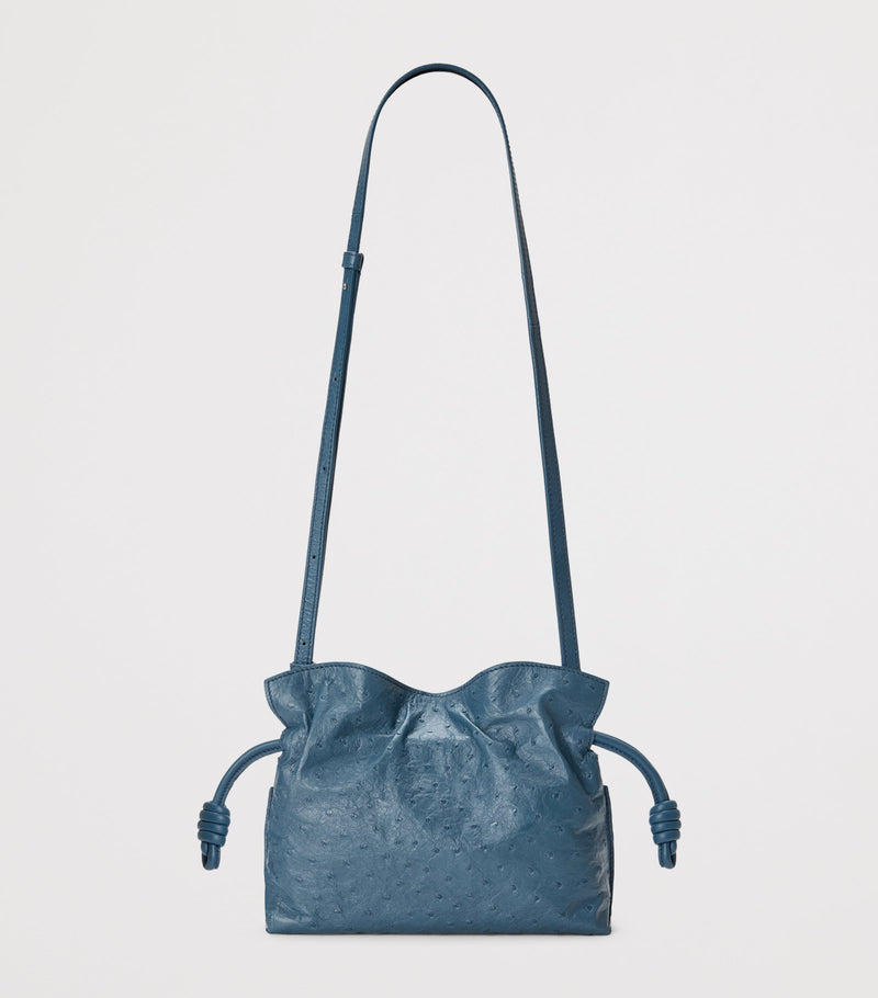 LOEWE Mini Flamenco clutch bag in ostrich leather, imported from the UK