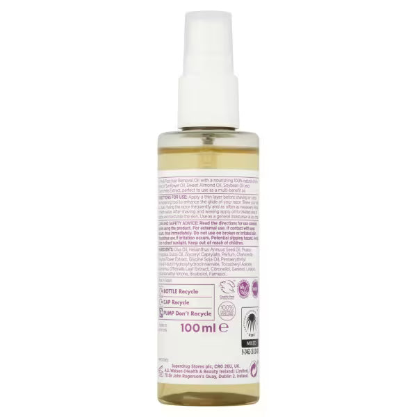 Superdrug B Hair Removal Oil Pre Post 100ml (British brand)