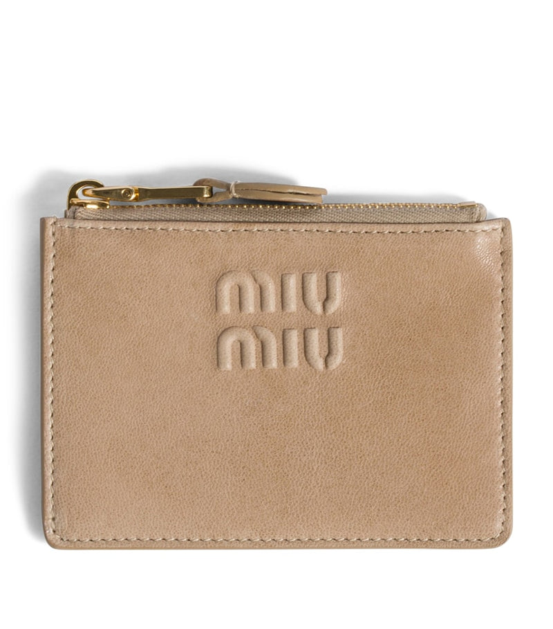 Miu Miu Nappa Leather embossed card holder with keyring, UK version