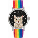 Superdrug Toff London Black Ladies Beige Tabby Cat Head Watch- Buy online at McGrocer