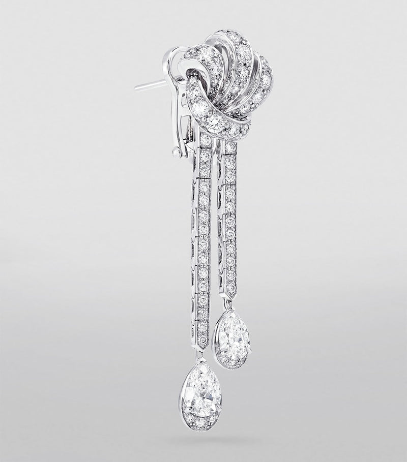 Graff white gold diamond bow earrings (British brand)