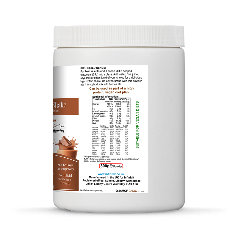 InfiniVit healthy meal shake chocolate 300g, UK version