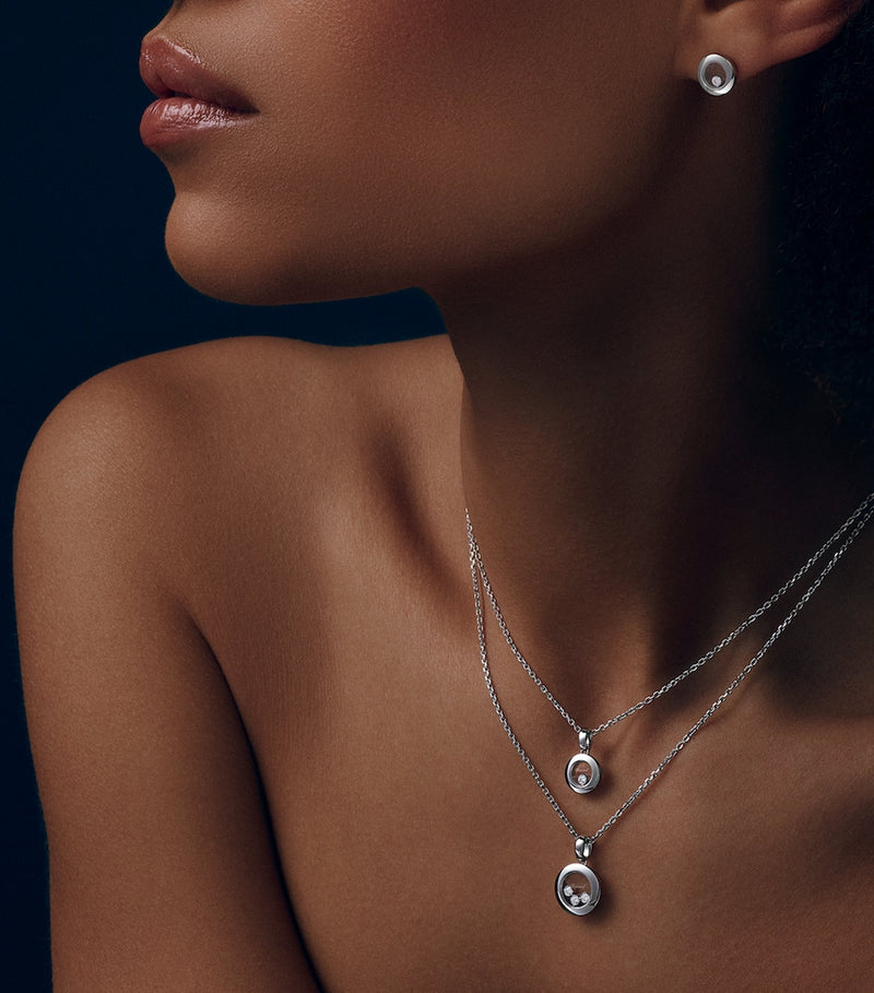 Chopard white gold Happy Diamonds pendant necklace (British brand)