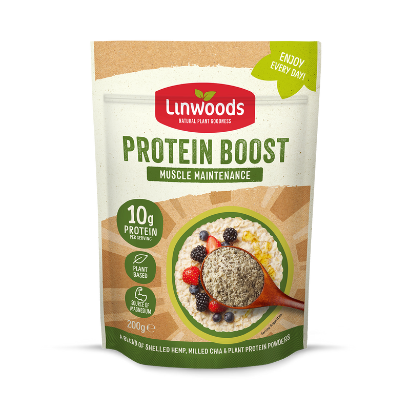 Linwoods natural protein boost blend 200g, imported from the UK