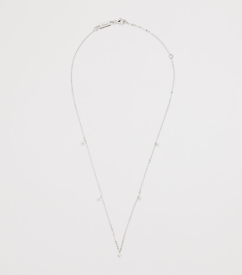 Harrods white gold diamond necklace 0.30ct - British product