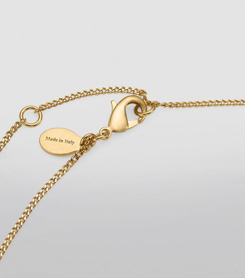 Jimmy Choo diamond fine chain necklace gold-tone - British product