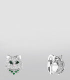 Boucheron Wladimir cat earrings with diamonds and tsavorite (British brand)