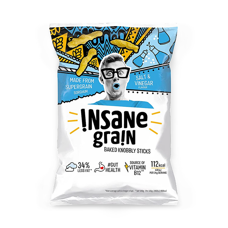 Insane Grain Salt & Vinegar Knobbly Sticks 24g, UK version