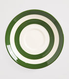 Harrods green stripe cup and saucer set, fine bone china - British product
