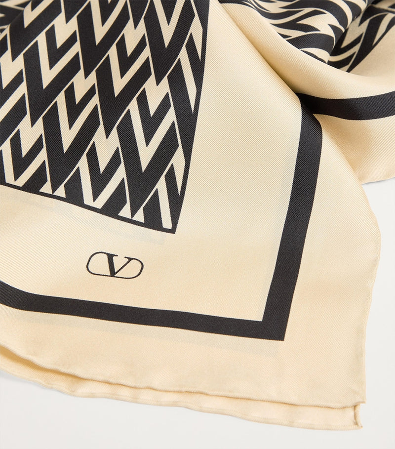 Valentino Garavani silk scarf V monogram (British brand)