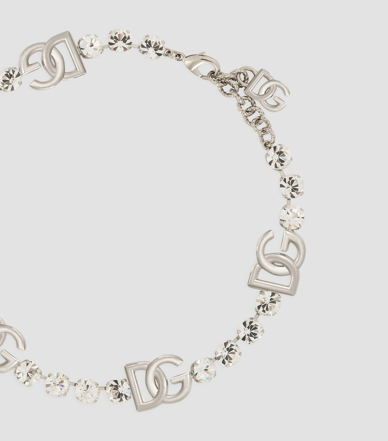 Dolce&Gabbana crystal-embellished DG necklace, imported from the UK